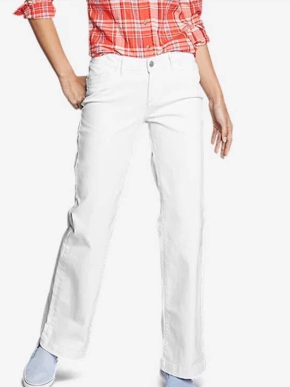 Eddie Bouer White Curvy Women's Jeans - Size 10P